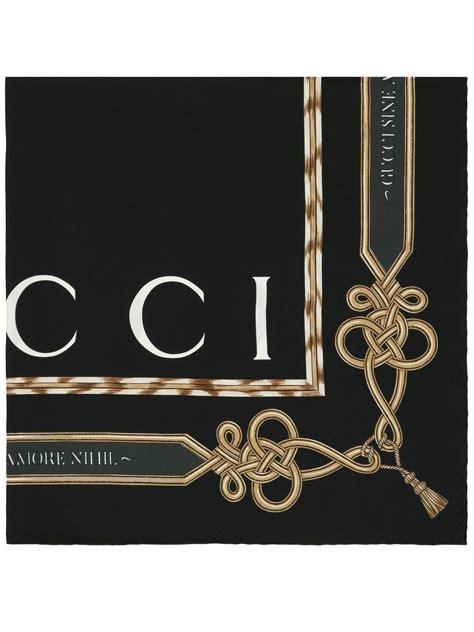 gucci logo scarf black